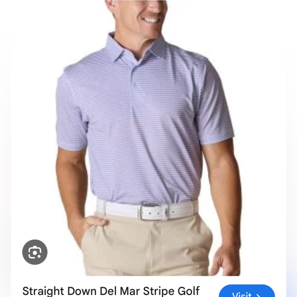 Blue and White Slim Fit Polo Shirt